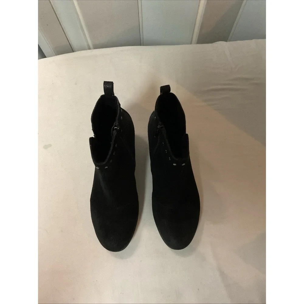 Suede Black Boots Womens‎ Sz 6 (37) Dry Tex Waterproof Pull On Side Zip Leather